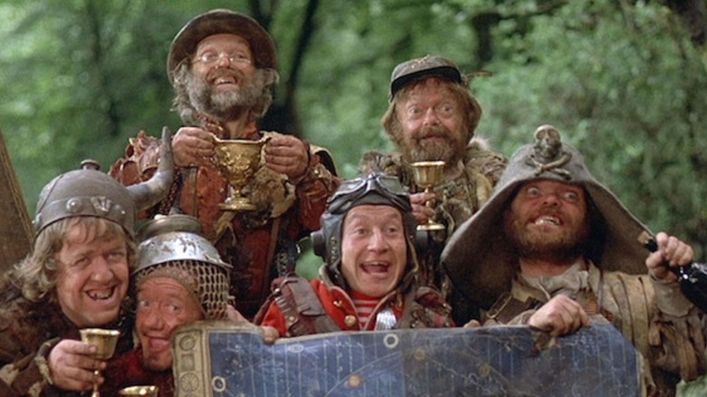 Time Bandits dwarves drink from cups