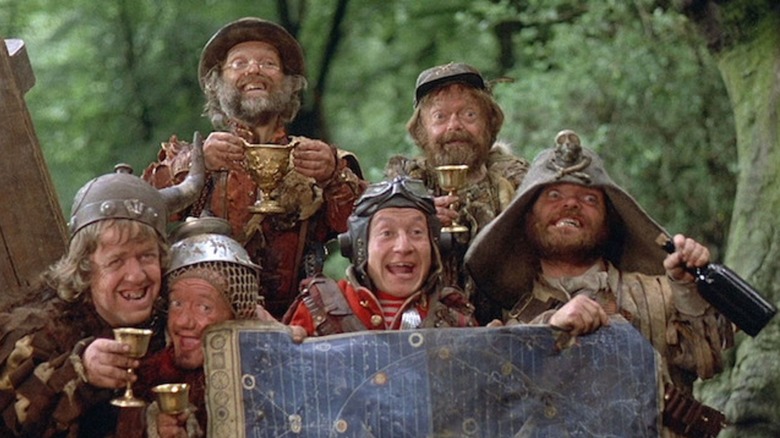 Time Bandits dwarves drink from cups