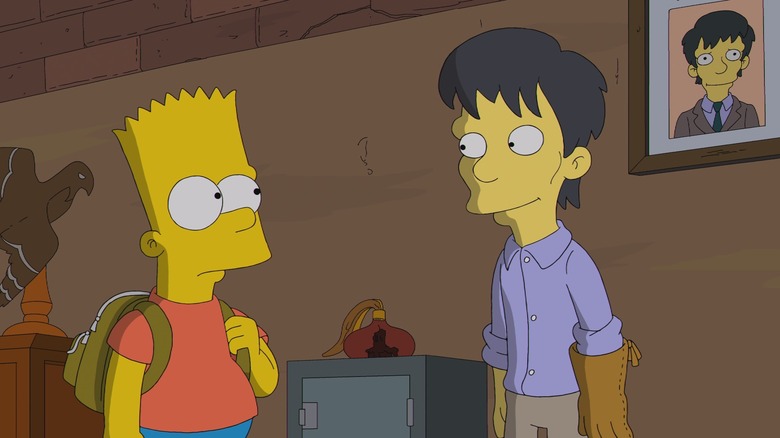 Bart talking to Digby Diggs on The Simpsons