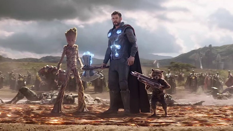 Thor (Chris Hemsworth) arrives in Wakanda in Avengers: Infinity War