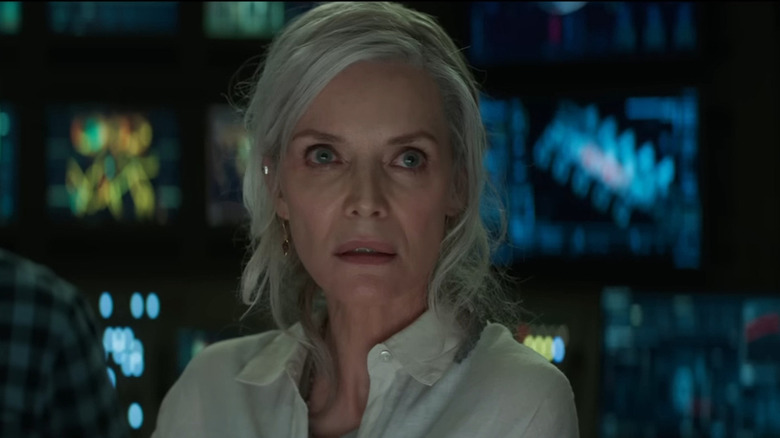 Janet Van Dyne looking concerned in "Ant-Man and the Wasp: Quantumania"