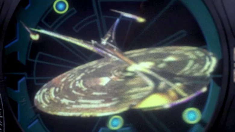 The Enterprise-J is seen on a display screen in Star Trek: Enterprise