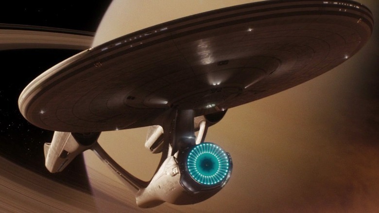 The starship USS Enterprise from the first of the three Kelvin timeline films: "Star Trek" (2009).