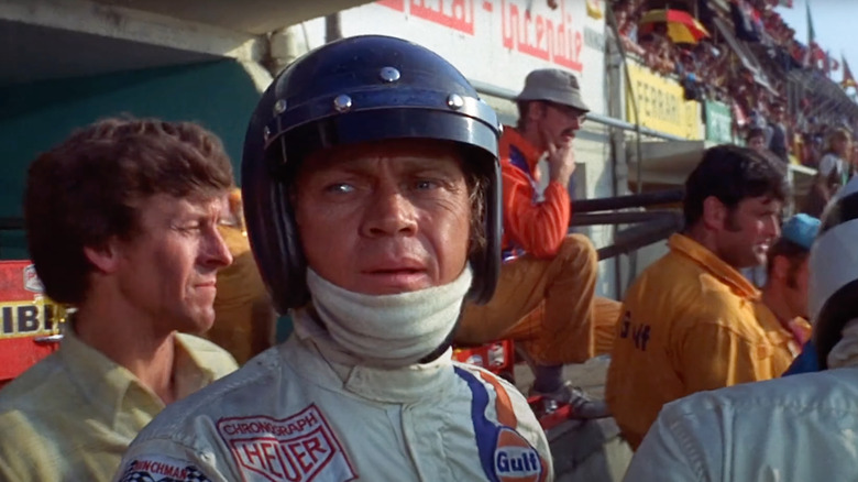 Steve McQueen at a race track