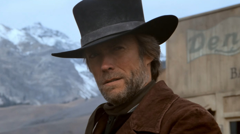 The Preacher sitting on his horse in Pale Rider