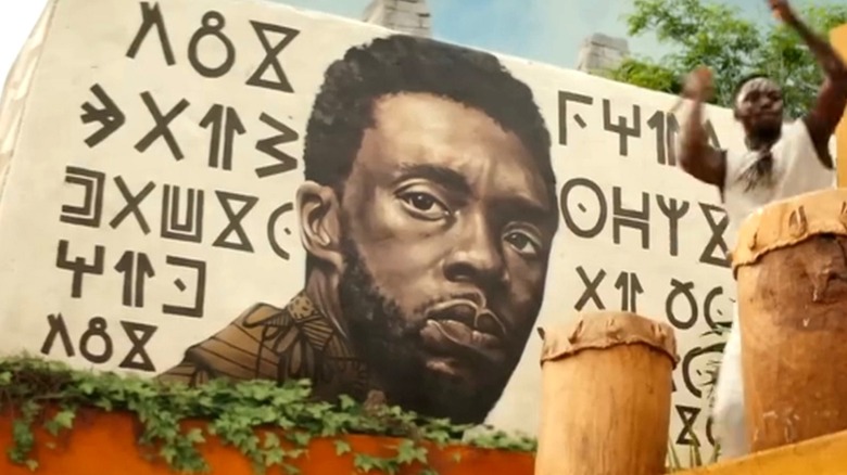 T'challa mural Black Panther Wakanda Forever
