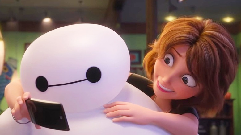 Aunt Cass taking a selfie with Baymax