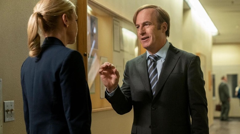 Bob Odenkirk as Jimmy McGill and Rhea Seehorn as Kim Wexler