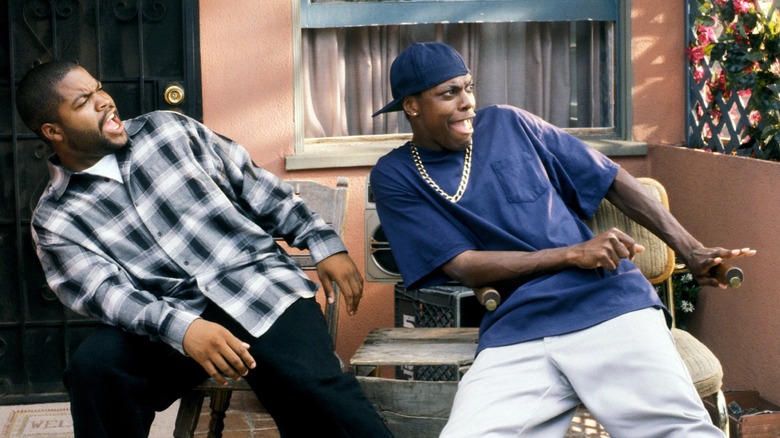 Ice Cube as Craig Jones and Chris Tucker as Smokey in "Friday"
