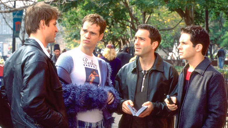 Brian, Emmett, Ted, and Michael Talking on the Street