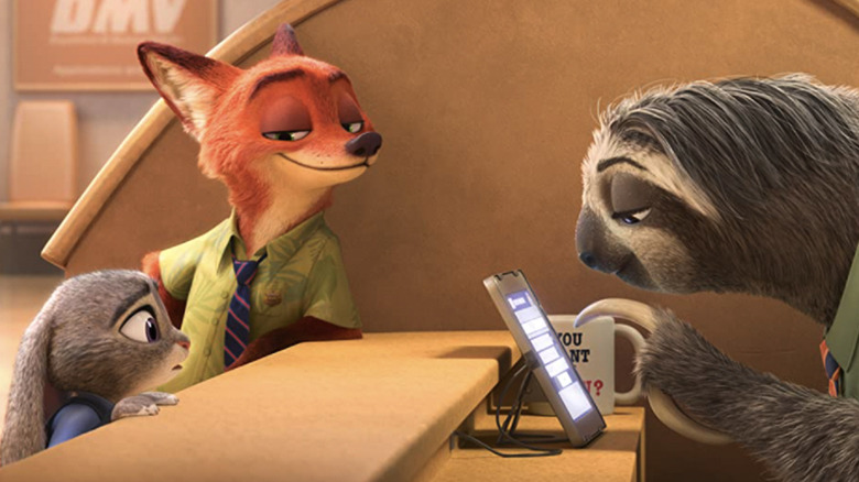 Zootopia characters at the DMV