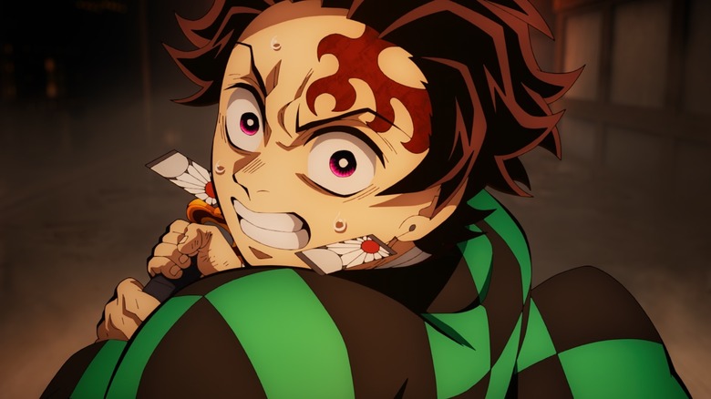 Kamado Tanjiro swinging his katana in Demon Slayer: Infinity Castle