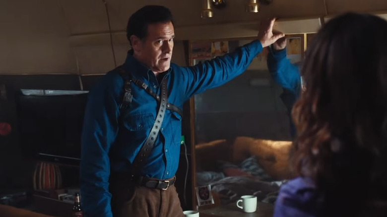 Ash in a trailer in Ash vs. Evil Dead.