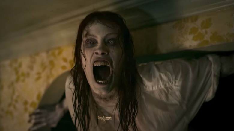 Evil Dead Rise's Ellie screaming in air