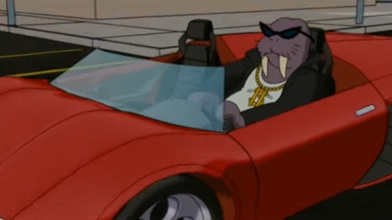 Walrus driving a car in The Simpsons Movie