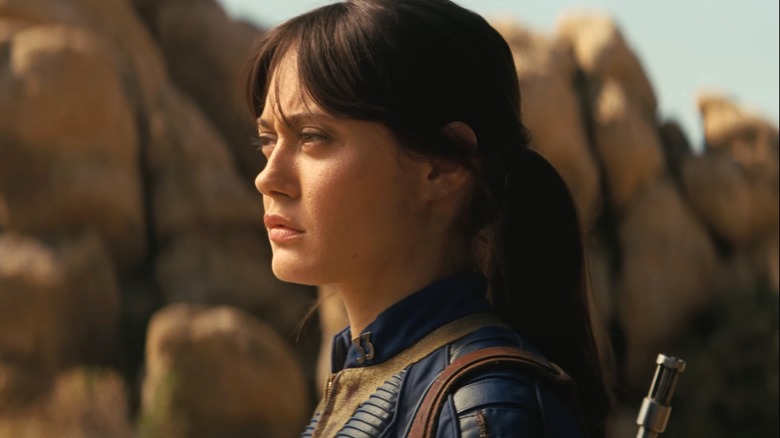 Lucy appears pensive in the trailer for Fallout Season 2