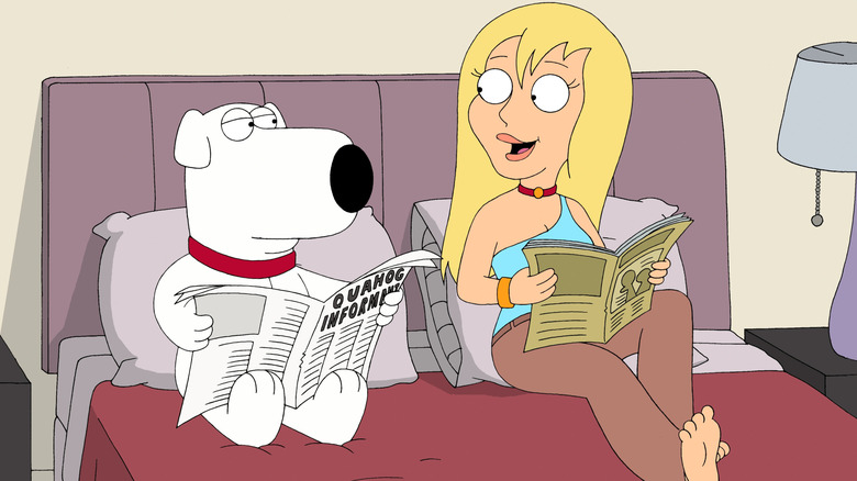 Jillian in bed with Brian on Family Guy