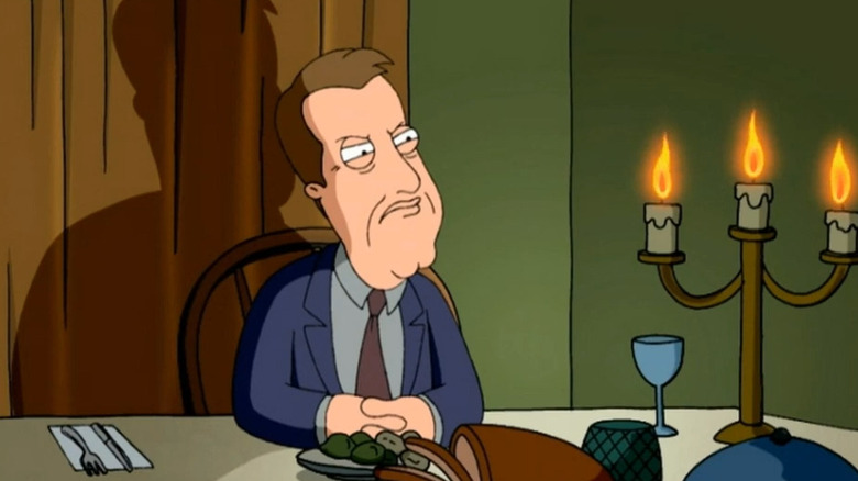 James Woods waiting for dinner on Family Guy