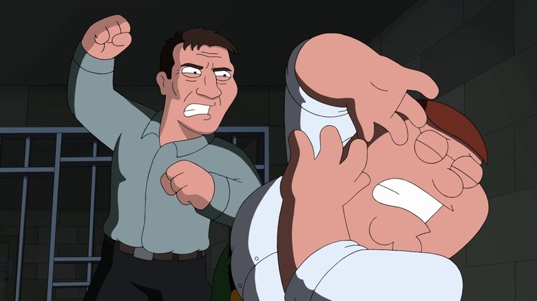 Liam Neeson getting ready to punch Peter Griffin