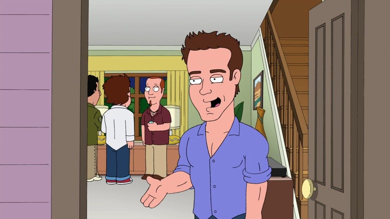 Ryan Reynolds answering the door on Family Guy
