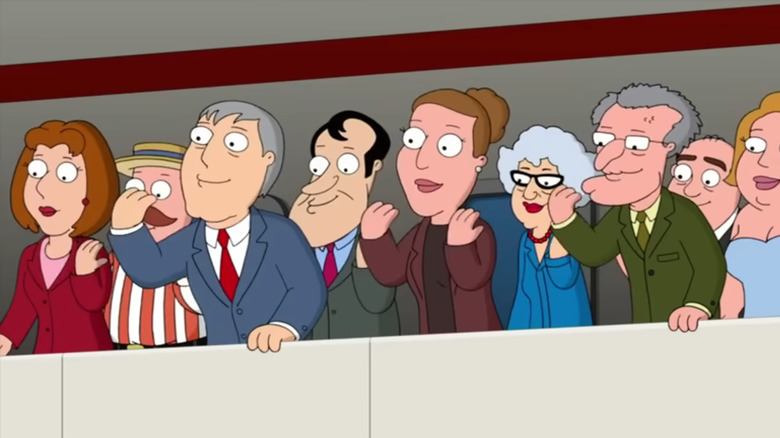 Family Guy, all the deceased characters beckoning Peter