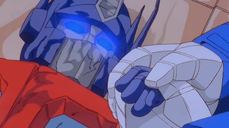 Optimus Prime dying in Transformers: The Movie