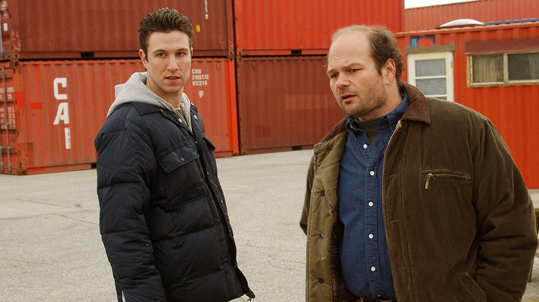Nick Sobotka (Pablo Schreiber) and his uncle Frank Sobotka (Chris Bauer) in HBO's "The Wire"