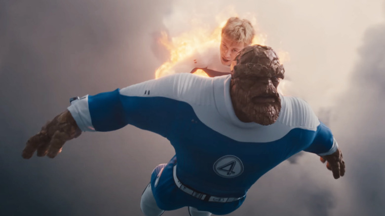 Johnny Storm and Thing in The Fantastic Four: First Steps