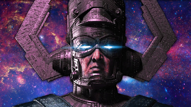 Galactus from Fantastic Four: First Steps among the cosmos in a composite image
