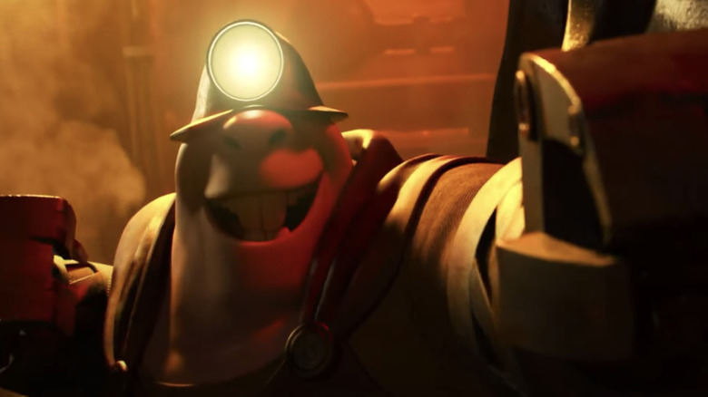 The Underminer fights Mr. Incredible in The Incredibles 2