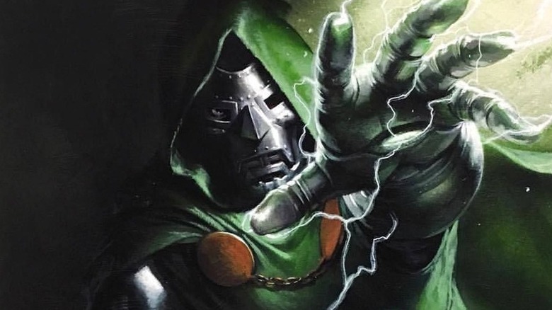 Doctor Doom shooting lightning from his fingers