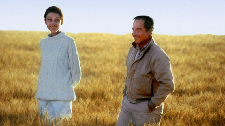 Richard Dreyfuss walks through field