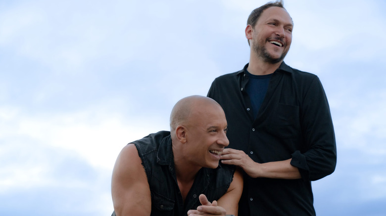 Louis Leterrier and Vin Diesel on Fast X Set