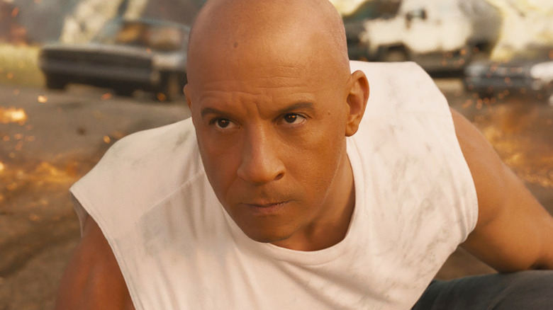 Vin Diesel looking determined in F9: The Fast Saga