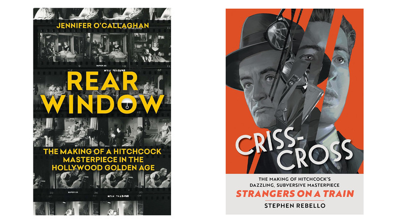 Covers for books about Rear Window and Strangers on a Train