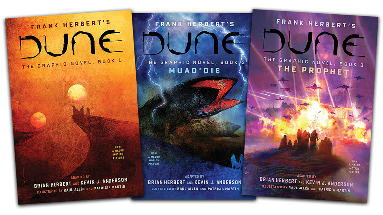 All three Dune graphic novel covers