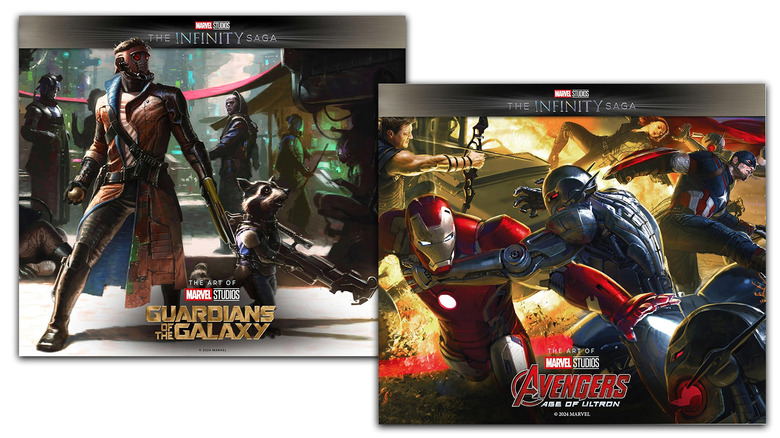 Covers from artbooks for the Marvel Studios movies of The Infinity Saga