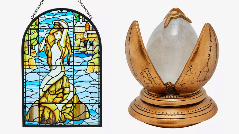 Harry Potter mermaid glass art and golden egg lamp