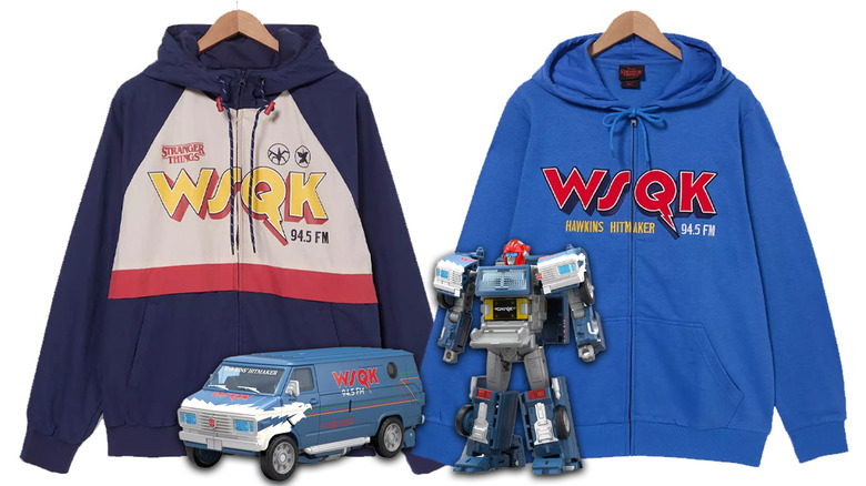 Stranger Things clothing and Transformers toy from WSQK radio station