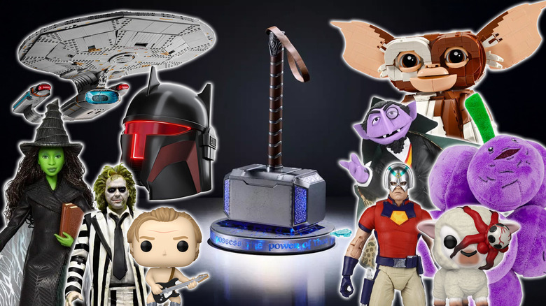 A collection of toys from Peacemaker, Wicked, Star Trek, Star Wars, LEGO, Funko and more