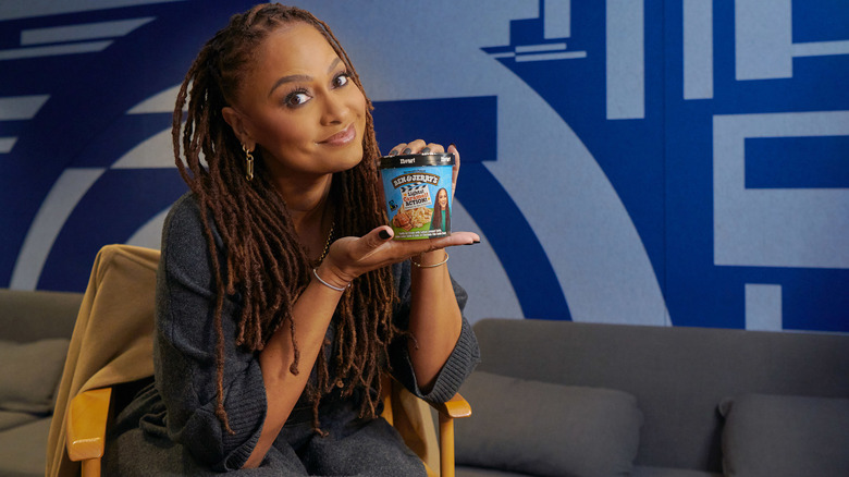 Ava DuVernay with her ice cream