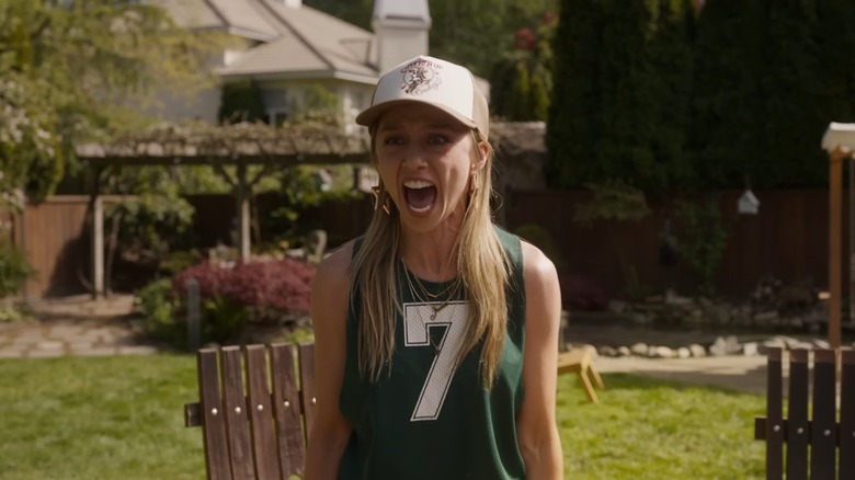 Anna Lore as Julia screaming in the backyard in Final Destination Bloodlines