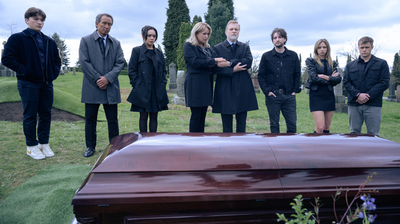 The Campbell family gathers for a funeral in Final Destination Bloodlines