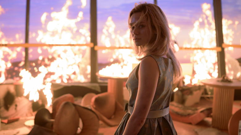 Iris, standing in a flaming restaurant in Final Destination: Bloodlines