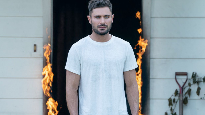 Zac Efron looking worried in Firestarter