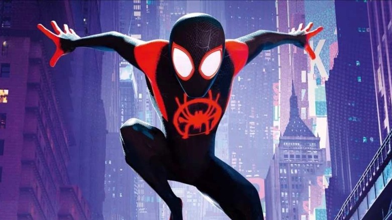 Miles in his spider suit