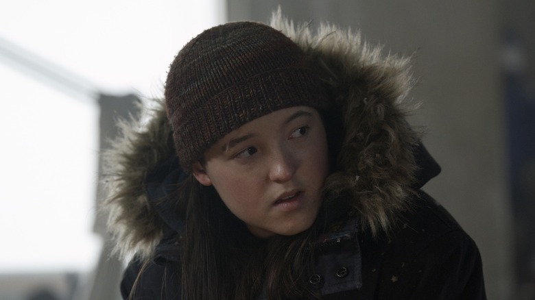 Ellie wearing a coat and hat in The Last of Us season 2