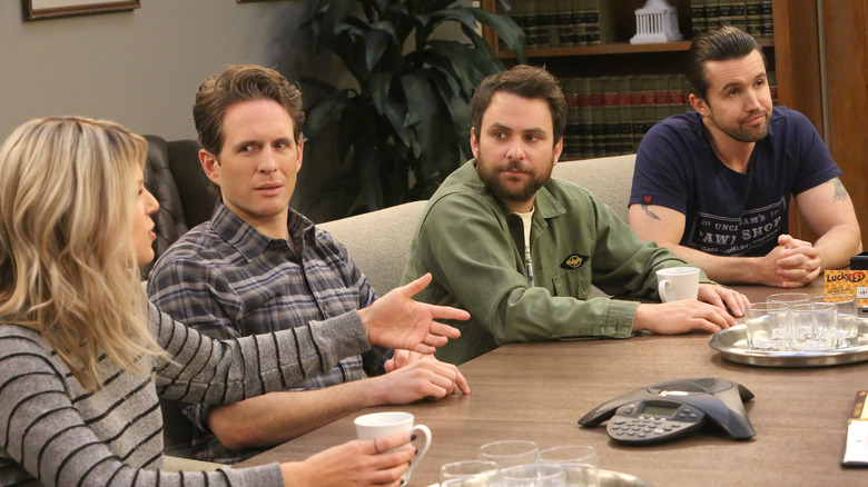 Rob McElhenney, Charlie Day, Glenn Howerton, and Kaitlin Olson in It's Always Sunny in Philadelphia