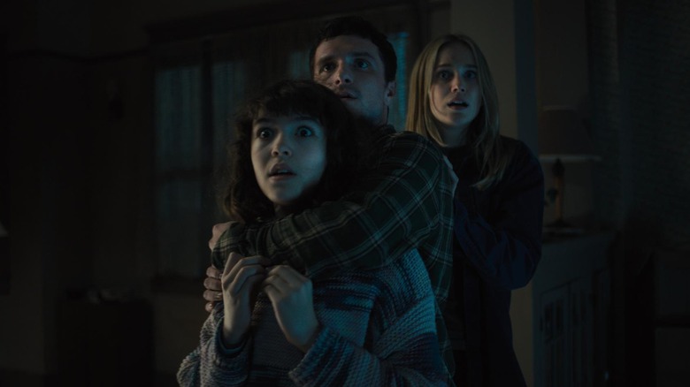 Abby, Mike, and Vanessa looking scared in Five Nights at Freddy's 2