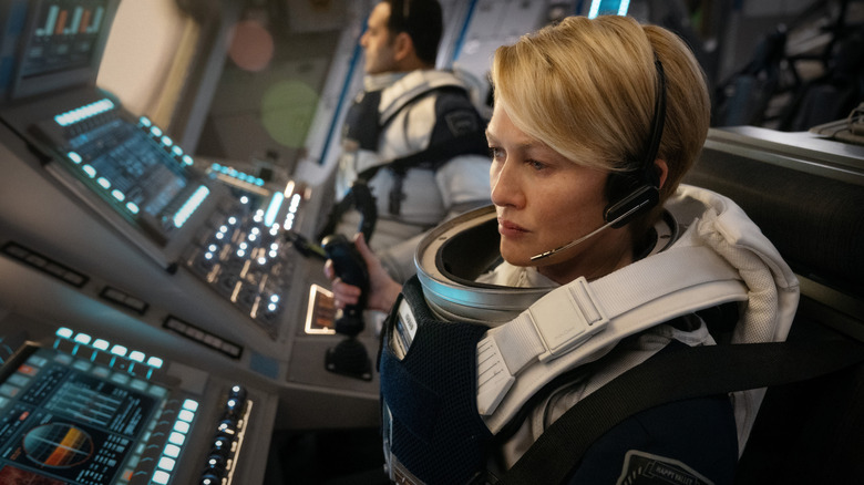 Celia Boyd piloting a spaceship on Mars in For All Mankind